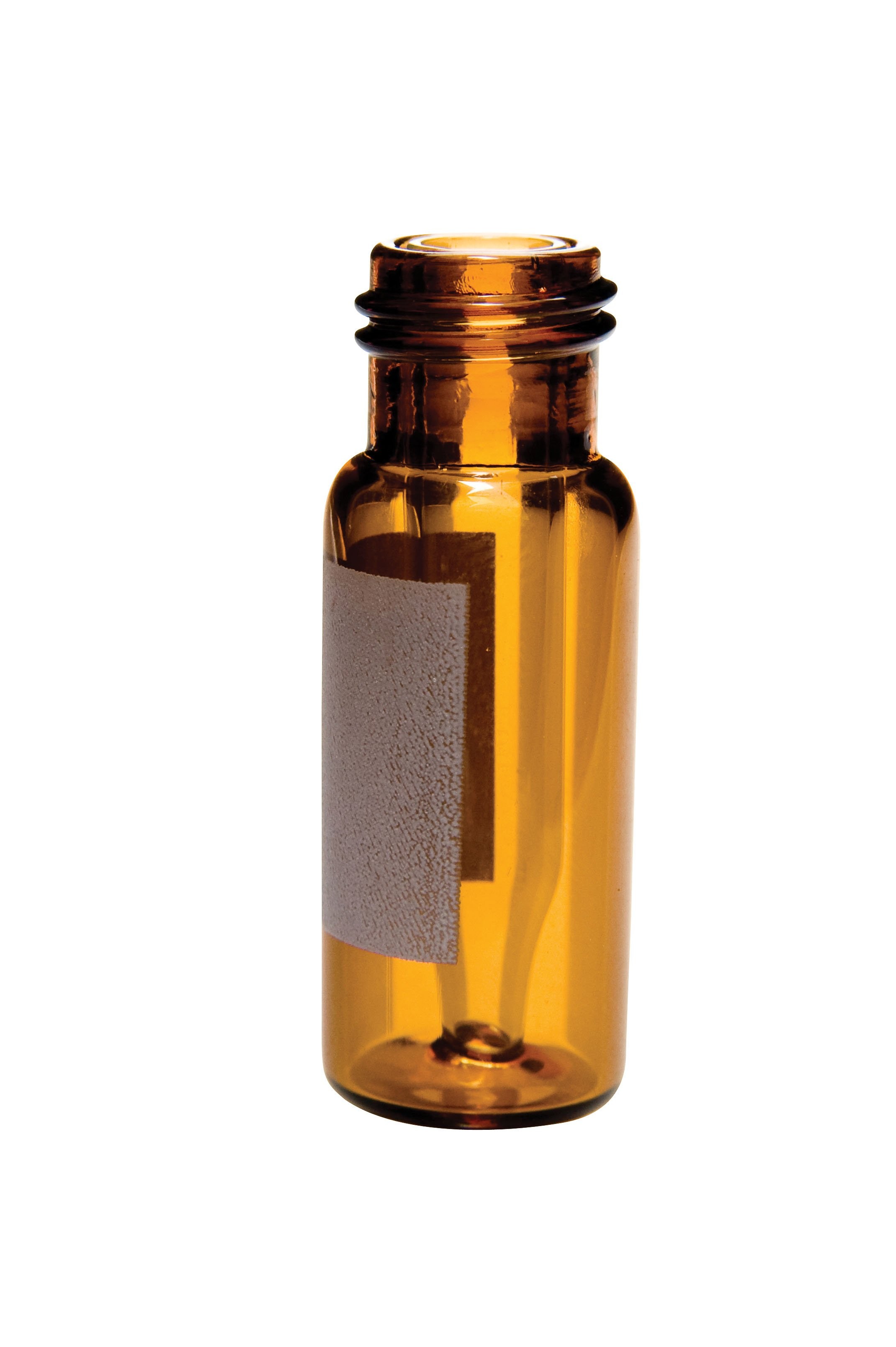 Short Thread Vial 9mm, 0.35ml, Fused Insert Amber Label