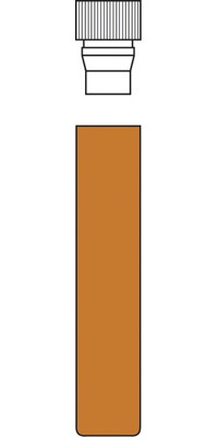 1ml Shell Vial, 40 x 8.2mm, amber glass; 8mm PE Plug, transparent (with insertion barrier)