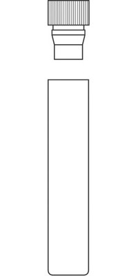 1ml Shell Vial, 40 x 8.2mm, clear glass; 8mm PE Plug, transparent (with insertion barrier)