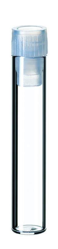 1ml Shell Vial, 40 x 8.2mm, clear glass; 8mm PE Plug, transparent (without insertion barrier)