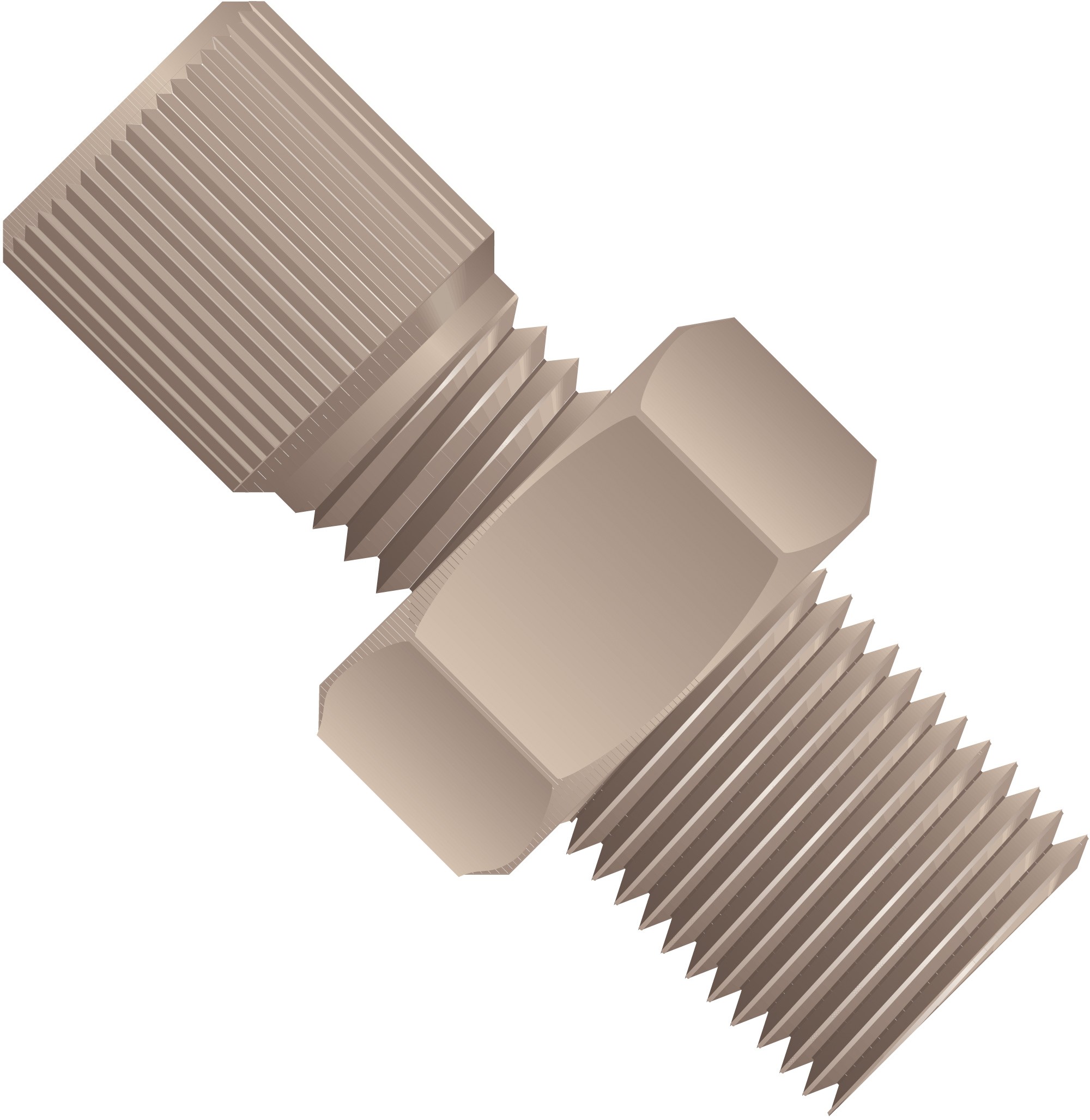 Adapters & Connectors: Threaded Adapter, 1/8â NPT (Male) to 5/16"-24 Flat Bottom (Female), PEEKâ¢