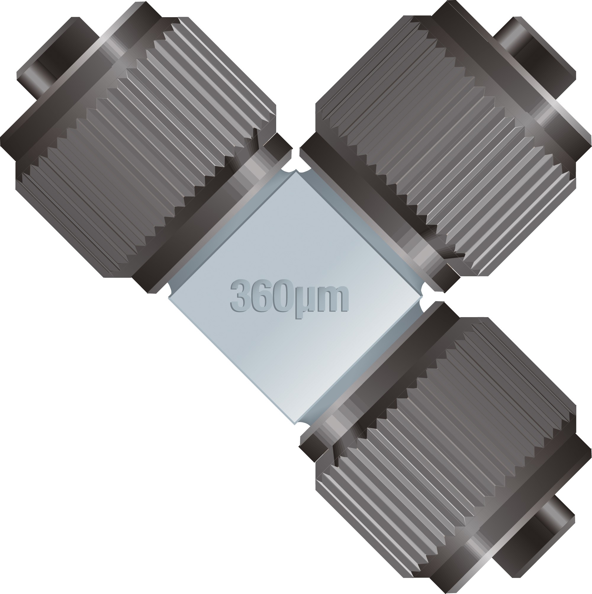 Adapters & Connectors: VHP MicroTee, for 360µm OD Tubing, 5-16"-24 Coned, SST