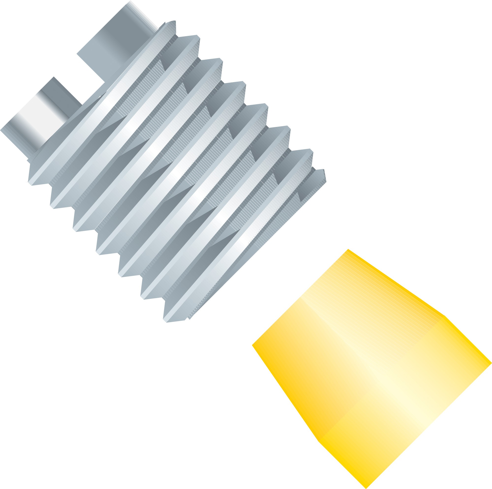 Flangeless Fitting, for 1/8" OD Tubing, 1/4"-28 Flat Bottom, SST/ETFE, Natural/Yellow