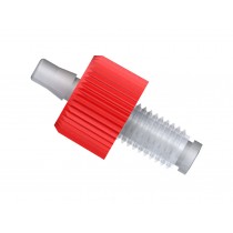 Adapters & Connectors: Adatpter, Thread to Barbed (Click-N-Seal), 1/4"-28 Flat Bottom (Male) to 5/32" ID