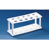 Brand: Tubes, Caps & Racks: Test tube Rack, PTFE f. 10 tub. up to dia.19 mm 180x60x70 mm