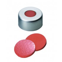 11mm Combination Seal: Aluminium Cap, clear lacquered, centre hole; Natural Rubber red-orange/TEF transparent, 60° shore A, 1.0mm