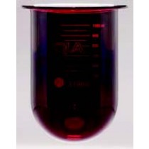 QLA Dissolution Vessels: 1000mL Amber Glass Vessel with Plastic Rim, Serialized