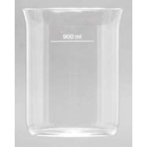 QLA Disintegration Testing: 900mL Clear Glass Disintegration Beaker with Flared Top