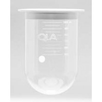 QLA Dissolution Vessels: 1000mL Clear Glass Vessel with Plastic Rim, Serialized
