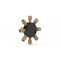 Adapters & Connectors: 9-Port Manifold for 1/8â ODTubing, 1/4"-28 Flat Bottom, PEEKâ¢