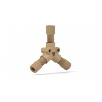 Adapters & Connectors: Y-Connector, for 3/16" OD Tubing, 5/16"-24 Flat Bottom, PEEKâ¢