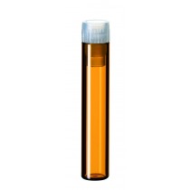 1ml Shell Vial, 40 x 8.2mm, amber glass; 8mm PE Plug, transparent (without insertion barrier)