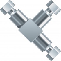 Adapters & Connectors: SST Tee, for 1/16" OD Tubing, 10-32 Coned