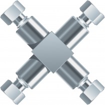 Adapters & Connectors: SST Cross, for 1/16" OD Tubing, 10-32 Coned