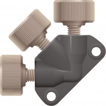Adapters & Connectors: Static Mixing Tee, PEEKâ¢, 10µm UHMWPE Frit, 3-Port, for 1/16" OD Tubing, 10-32 Coned
