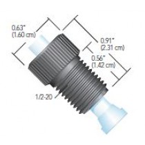 Flangeless Fitting, for 1/4" OD Tubing, 1/2"-20 Flat-Bottom, PEEK/ETFE, Black/Natural