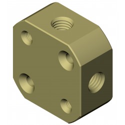 Adapters & Connectors: Block Connector, 4-Way, 1/4