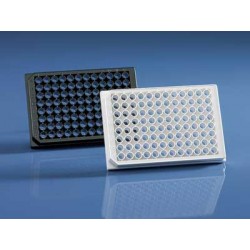 Microplate:  PureGradeS 96 Well PS, transparent  bottom white Flat well 330ul, Sterile