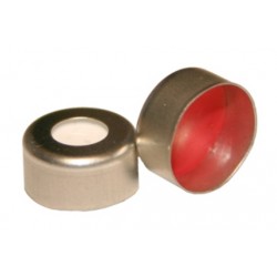 Crimp Cap 11mm Magnetic,  White Silicone / Red PTFE Septa