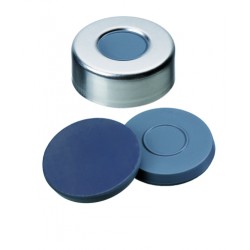 20mm Combination Seal: Aluminium Cap, plain, centre hole; Moulded Septa Butyl/PTFE, grey, 50° shore A, 3.0mm