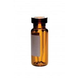 Crimp Vial 11mm, 0.3ml (12x32mm) Fused Insert, Amber Label