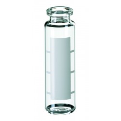 20ml Headspace-Vial, 75.5 x 23mm, clear glass, 1st hydrolytic class, with label and filling lines