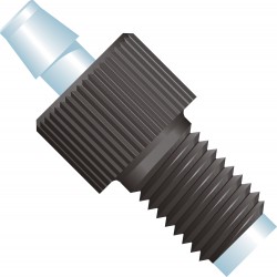 Adapters & Connectors: Swivel Barbed to Thread Adapter, 1/8