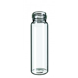 40ml EPA Screw Neck Vial, 95 x 27.5mm, clear glass, 1st hydrolytic class; 24mm PP Screw Cap, white, centre hole; Silicone beige/PTFE grey, 45° shore A, 3.2mm, EPA-Quality (all assembled)