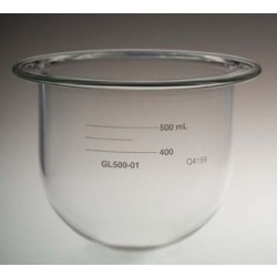 QLA Dissolution Vessels: 500mL Clear Glass Vessel for Distek, No Ring