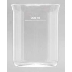 QLA Disintegration Testing: 900mL Clear Glass Disintegration Beaker with Flared Top
