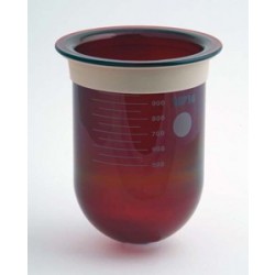 QLA Dissolution Vessels: 1000mL Amber Glass Vessel with Centering Ring for Zymark, Serialized