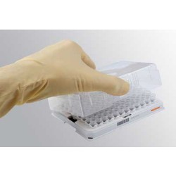 Micronic 0.50ml Alphanumeric Screw Cap tubes V-bottom Snap in Loborack-96 White (Barcoded A1-H1 side) with low cover (without cap)
