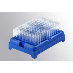 Micronic 1.20ml Glass 2D Data-Matrix coded tubes in Roborack-96 White (Barcoded A1-H1 side)