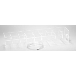 QLA Dissolution Accessories: 8 Position Acrylic Rinse Tray for VanKel/Varian