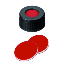 Discounted Vials and Caps: Short Thread Cap Black 9mm, Red