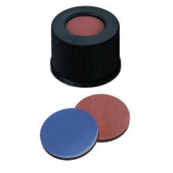 15mm Combination Seal: PP-Screw Cap, black, open top, screw 15-425; Butyl red/PTFE grey, 55° shore A, 1,6mm