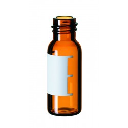 2ml Screw Neck Vial, 8-425 thread, 32 x 11.6mm, amber glass, 1st hydrolytic class, small opening, label and filling lines