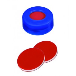 11mm Combination Seal: PE Snap Ring Cap, blue, centre hole; PTFE red/Silicone white/PTFE red, 45° shore A, 1.0mm
