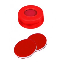 11mm Combination Seal: PE Snap Ring Cap, red, centre hole; PTFE red/Silicone white/PTFE red, 45° shore A, 1.0mm