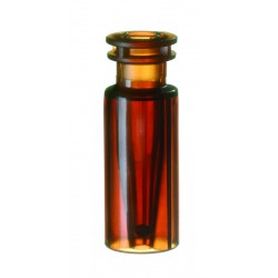 TopSert (trade mark): TPX Snap Ring Vial, 32 x 11.6mm, amber, with integrated 0.2ml Glass Micro-Insert, 15mm top