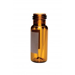 Short Thread Vial 9mm, 0.35ml, Fused Insert Amber Label