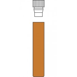 1ml Shell Vial, 40 x 8.2mm, amber glass; 8mm PE Plug, transparent (with insertion barrier)