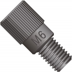 Flangeless Nut, for 1/16" OD Tubing, M6 Flat Bottom, Delrin, Black