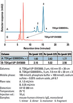 mAb analysis using TSKgel UP-SW3000 column